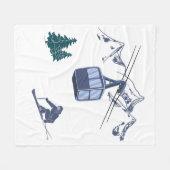 Ski Scene Winter Sports Fleece Deken (Voorkant (Horizontaal))