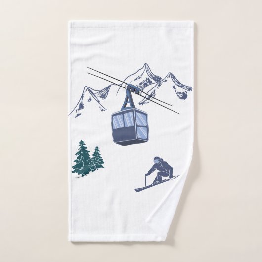 Ski Scene Winter Sports Handdoek (Handdoek)