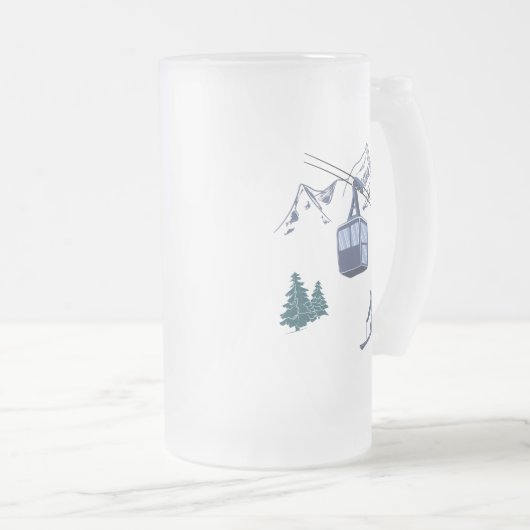 Ski Scene Winter Sports Matglas Bierpul (Voorkant rechts)