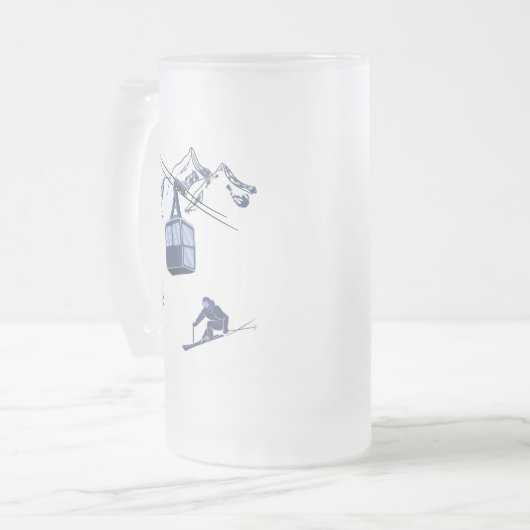 Ski Scene Winter Sports Matglas Bierpul (Voorkant links)