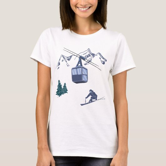Ski Scene Winter Sports T-shirt (Voorkant)