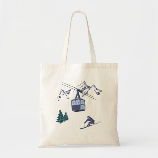 Ski Scene Winter Sports Tote Bag (Voorkant)