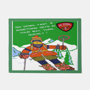 Ski School Funny Deurmat