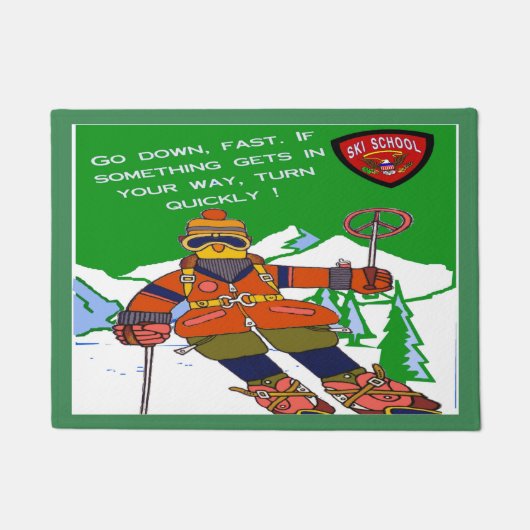 Ski School Funny Deurmat (Voorkant)