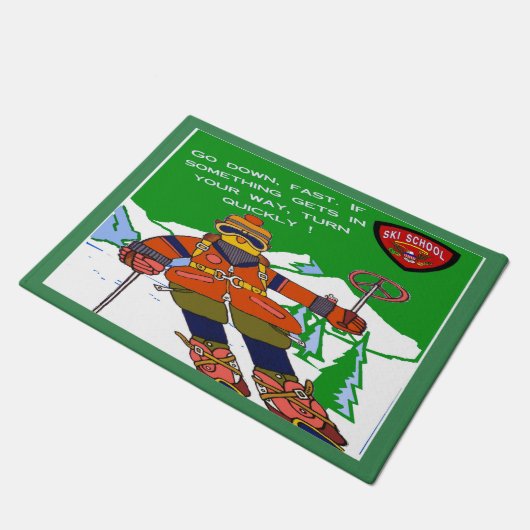 Ski School Funny Deurmat (Schuin)