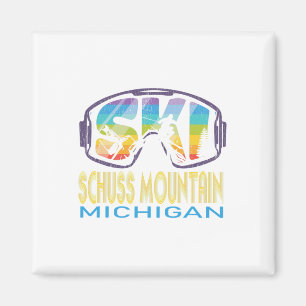 Ski Schuss Mountain Michigan Ski Vakantie Magneet