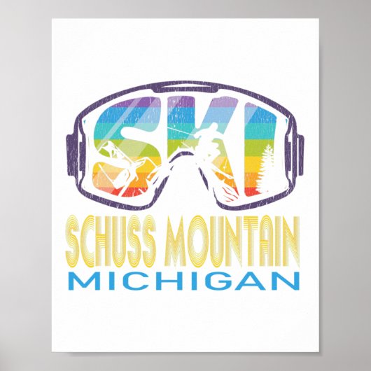 Ski Schuss Mountain Michigan Skiing Vacation  Poster (Voorkant)
