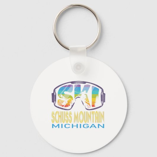 Ski Schuss Mountain Michigan Skiing Vacation  Sleutelhanger (Voorkant)