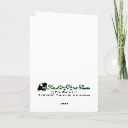 Ski Scottie (Blank Inside) Kaart (Achterkant)