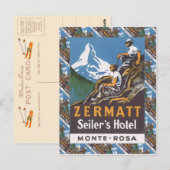 ski, Seiler's Hotel, Zermatt Briefkaart (Voorkant / Achterkant)