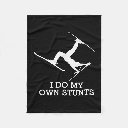 Ski Shirt - I Do My Own Stunts - Funny Skiing Tee Fleece Deken (Voorkant)