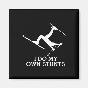 Ski-shirt - Ik doe mijn eigen stunts - Grappige sk Magneet