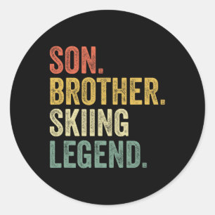 Ski shirt jongens grappige jeugd cadeaus zoon kind ronde sticker