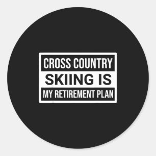 Ski shirt langlaufen is pensionering mannen ronde sticker