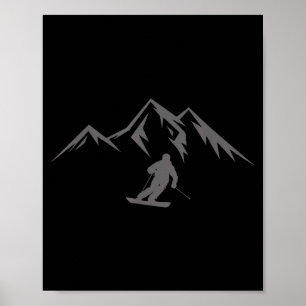 Ski shirt sneeuw berg winter skiën skiër poster