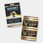 SKI SKIËR BERG Verjaardag ALLE TOEGANG Gold Pass Badge (Front & Back)