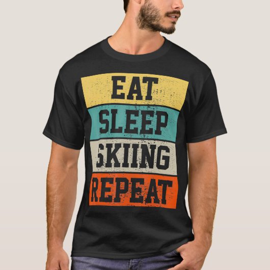 Ski Skier Skiing Retro Gift T-shirt (Voorkant)