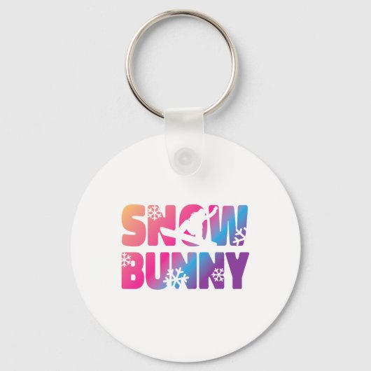 Ski Skiing Bunny Snow Bunny Sleutelhanger (Voorkant)