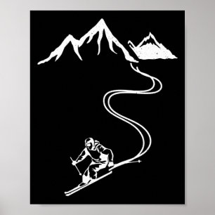 Ski Skiing Mountains Skier Winter Sport Poster
