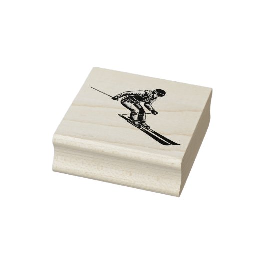 Ski Skiing Mountains Skier Winter Sport Rubberstempel (Stempel)