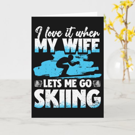 Ski Skiing Winter Sport _1 Kaart (Gele Bloem)