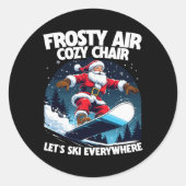 Ski Skiing Winter Sport _2  Ronde Sticker (Voorkant)