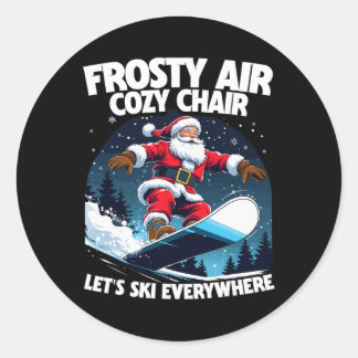 Ski Skiing Winter Sport _2  Ronde Sticker