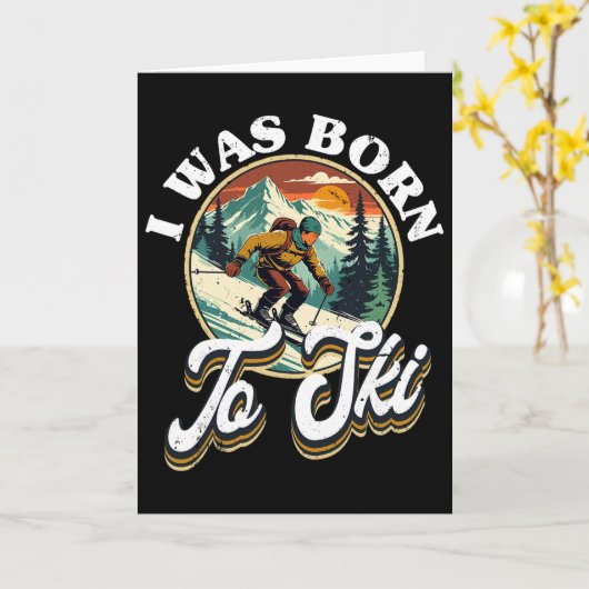 Ski Skiing Winter Sport  Kaart (Gele Bloem)