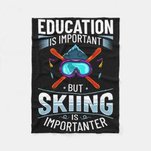 Ski Skiloper Grappig Skiën Sneeuw Wintersport Fleece Deken