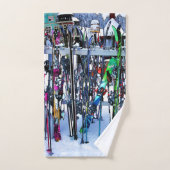 Ski - Skis en Polen Bad Handdoek (Handdoek)