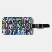 Ski - Skis en Polen Bagagelabel (Voorkant horizontaal)