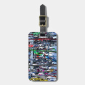 Ski - Skis en Polen Bagagelabel (Voorkant verticaal)