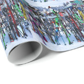 Ski - Skis en Polen Cadeaupapier (Rol Hoek)