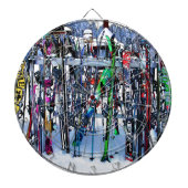Ski - Skis en Polen Dartbord (Voorkant)