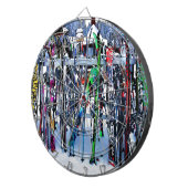 Ski - Skis en Polen Dartbord (Voorkant Rechts)