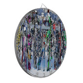 Ski - Skis en Polen Dartbord (Voorkant Links)