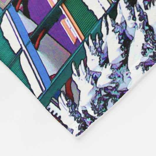 Ski - Skis en Polen Fleece Deken (Hoek)