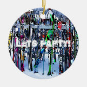 Ski - Skis en Polen Keramisch Ornament (Voorkant)