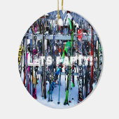 Ski - Skis en Polen Keramisch Ornament (Links)