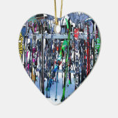 Ski - Skis en Polen Keramisch Ornament (Links)