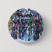 Ski - Skis en Polen Ronde Button 5,7 Cm (Voorkant)