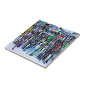 Ski - Skis en Polen Tegeltje (Zijkant)