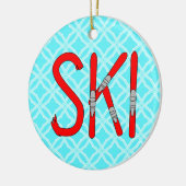 Ski Skis Keramisch Ornament (Links)