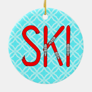 Ski Skis Keramisch Ornament