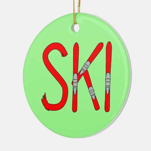 Ski Skis Keramisch Ornament (Links)