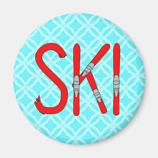 Ski Skis Magneet (Voorkant)