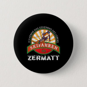 Ski Skisport Cadeau Vintage Voor Skiërs Van Zermat Ronde Button 5,7 Cm