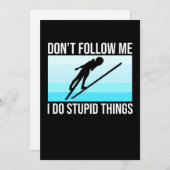 Ski Skisport Niet Volgen Skisporter Snowboard Spor Bedankkaart (Voorkant / Achterkant)