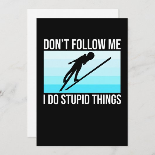 Ski Skisport Niet Volgen Skisporter Snowboard Spor Bedankkaart (Voorkant / Achterkant)