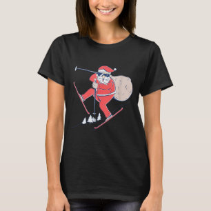 Ski Skisport Sneeuw Kerstman Kerstmis Kerst Gesche T-shirt